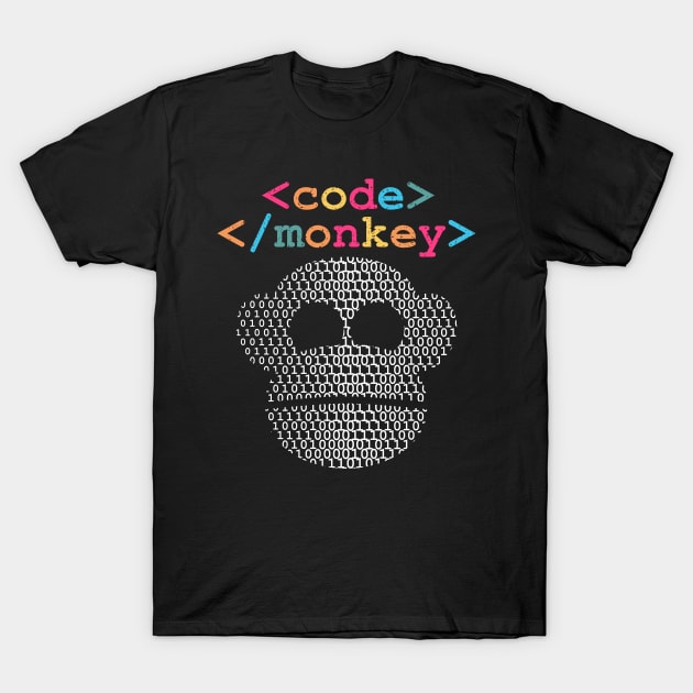 Code Monkey - Developer Syntax T-Shirt by BraaiNinja